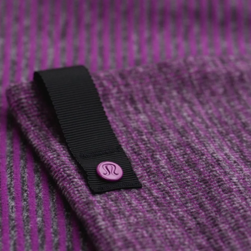 Lululemon Vinyasa Scarf *Rulu Mini Check Pique Ultra Violet Heathered Black